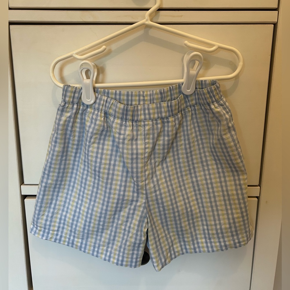 Boys The Beaufort Bonnet Company preppy blue and white checkered play shorts 6